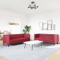 Preview: 2-tlg. Chesterfield-Sofa-Set Weinrot Kunstleder