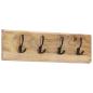 Preview: ARDEBO.de - Wandgarderobe mit 4 Haken Massivholz Mango