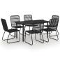 Preview: 7-tlg. Garten-Essgruppe Poly Rattan und Glas