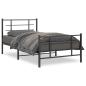 Preview: Bettgestell mit Kopf- und Fußteil Metall Schwarz 100x200 cm