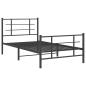 Preview: Bettgestell mit Kopf- und Fußteil Metall Schwarz 100x200 cm