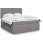 Preview: ARDEBO.de - Boxspringbett mit Matratze Taupe 200x200 cm Stoff