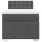 Preview: Boxspringbett mit Matratze Dunkelgrau 80x200 cm Stoff