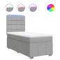 Preview: Boxspringbett mit Matratze Hellgrau 80x200 cm Stoff