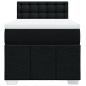 Preview: Boxspringbett mit Matratze Schwarz 90x200 cm Stoff