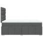 Preview: Boxspringbett mit Matratze Dunkelgrau 120x190 cm Stoff