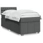 Preview: ARDEBO.de - Boxspringbett mit Matratze Dunkelgrau 80x200 cm Stoff