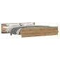 Preview: Bettrahmen Artisan-Eiche 203 x 203 x 50 cm Holzwerkstoff
