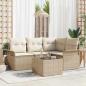 Preview: ARDEBO.de - Gartensofa-set 5 stk. Beige Poly-Rattan
