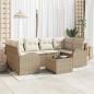 Preview: ARDEBO.de - Gartensofa-set 7 stk. Beige 55 x 55 x 37 cm Poly-Rattan
