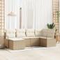 Preview: ARDEBO.de - Sofa Set 6 stk. Beige [Synthetisch]: Poly Rattan