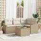 Preview: ARDEBO.de - Sofa Set mit Kissen 5 pcs Beige Poly Rattan