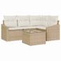 Preview: Sofa Set mit Kissen 5 pcs Beige Poly Rattan