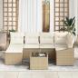 Preview: Sofa Set mit Kissen 7 pcs Beige Poly Rattan