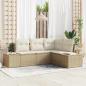 Preview: ARDEBO.de - Gartensofa-set 4 pcs Beige Poly-Rattan