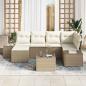Preview: Gartensofa-set mit Kissen 7 pcs Beige und Creme Poly-Rattan