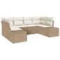 Preview: Gartensofa-set mit Kissen 6 pcs Beige Poly-Rattan