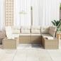 Preview: Gartensofa-set mit Kissen 6 pcs Beige Poly-Rattan