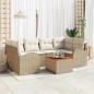Preview: ARDEBO.de - Gartensofa-set 7 stk. Beige Poly-Rattan