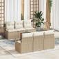 Preview: ARDEBO.de - Gartensofa-set mit Kissen 7 pcs Beige Poly-Rattan