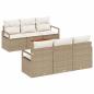Preview: Gartensofa-set mit Kissen 7 pcs Beige Poly-Rattan