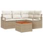 Preview: Gartensofa-set 5 stk. Beige Poly-Rattan