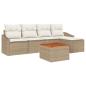 Preview: Gartensofa-set mit Kissen 6 pcs Beige Poly-Rattan