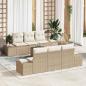 Preview: ARDEBO.de - Gartensofa-set 7 stk. Beige Poly-Rattan