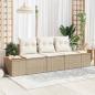 Preview: ARDEBO.de - Gartensofa-set 3 stk. Beige Poly-Rattan