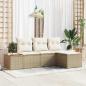 Preview: ARDEBO.de - Garten-Sofa-Set mit Kissen mit Kissen 4 pcs Beige Poly-Rattan