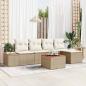 Preview: ARDEBO.de - Gartensofa-set mit Kissen 6 pcs Beige Poly Rattan