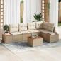 Preview: ARDEBO.de - Gartensofa-set mit Kissen 6 pcs Beige Poly Rattan
