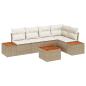 Preview: Gartensofa-set mit Kissen 6 pcs Beige Poly Rattan