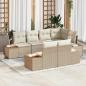 Preview: ARDEBO.de - Gartensofa-set 7 stk. Beige Poly-Rattan
