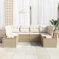 Preview: Gartensofa-set 6 stk. Beige Poly-Rattan