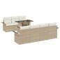 Preview: Gartensofa-set 8 stk. Beige Poly-Rattan