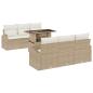 Preview: Gartensofa-set 7 stk. Beige Poly Rattan