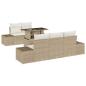 Preview: Sofa Set mit Kissen 6 pcs Beige und Creme Poly-Rattan