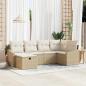 Preview: ARDEBO.de - Sofa Set mit Kissen mit Speicher Beige und Creme Poly-Rattan