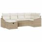 Preview: Sofa Set mit Kissen mit Speicher Beige und Creme Poly-Rattan