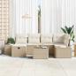 Preview: Gartensofa-set mit Kissen 7 pcs Beige Poly-Rattan