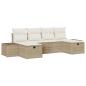 Preview: Gartensofa-set mit Kissen 6 pcs Beige Poly-Rattan