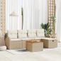 Preview: ARDEBO.de - Gartensofa-set 6 stk. Beige Poly-Rattan