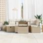 Preview: Garten-Sofa-Set mit Kissen mit Speicher 7 pcs Beige Poly Rattan
