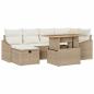 Preview: Gartensofa-set 7 stk. Beige Poly-Rattan