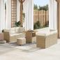 Preview: ARDEBO.de - Gartensofa-set 9 stk. Beige Poly-Rattan
