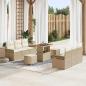 Preview: ARDEBO.de - Gartensofa-set 9 stk. Beige Poly-Rattan