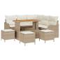 Preview: Gartensofa-set 9 stk. Beige Poly-Rattan