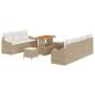 Preview: Gartensofa-set 10 stk. Beige Poly-Rattan