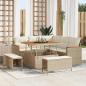 Preview: ARDEBO.de - Gartensofa-set 8 stk. Beige Poly-Rattan